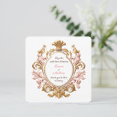 Ornate Baroque Floral Rococo Romance Wedding Kaart (Staand voorkant)