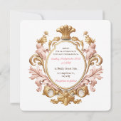 Ornate Baroque Floral Rococo Romance Wedding Kaart (Achterkant)