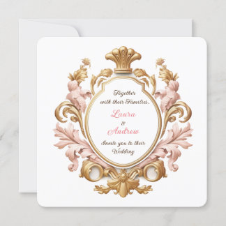 Ornate Baroque Floral Rococo Romance Wedding Kaart