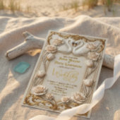 Ornate Baroque Gold Rococo Frame Wedding Kaart