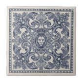 Ornate Baroque Pattern Pat#1 Blue Ivory ID1194 Tegeltje (Voorkant)