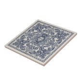 Ornate Baroque Pattern Pat#1 Blue Ivory ID1194 Tegeltje (Zijkant)