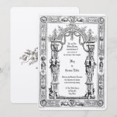 Ornate Baroque Rococo Style Double Frame Wedding Kaart (Voorkant / Achterkant)