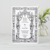 Ornate Baroque Rococo Style Double Frame Wedding Kaart (Staand voorkant)