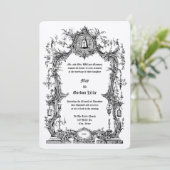 Ornate Baroque Rococo Style Frame & Wedding Bell Kaart (Staand voorkant)