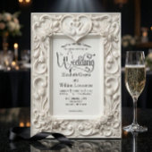 Ornate Baroque Swan Heart Acanthus Frame Wedding Kaart