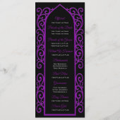 Ornate black and purple Gothic Wedding Program Menu (Achterkant)