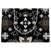 Ornate black and white floral pattern  groot cadeauzakje (Voorkant)