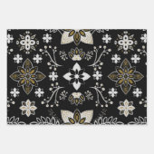 Ornate black and white floral pattern inpakpapier vel (Voorkant 3)