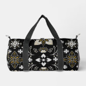 Ornate black and white floral pattern  plunjezak (Voorkant)