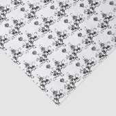 Ornate Black and White Flower Art Pattern Tissuepapier (Detail)