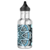 Ornate Blue Monogram Mandala Personalised Waterfles (Rechts)