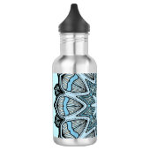 Ornate Blue Monogram Mandala Personalised Waterfles (Links)