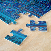 Ornate Blue Mosque Interior Jigsaw Puzzle Legpuzzel (Zijkant)