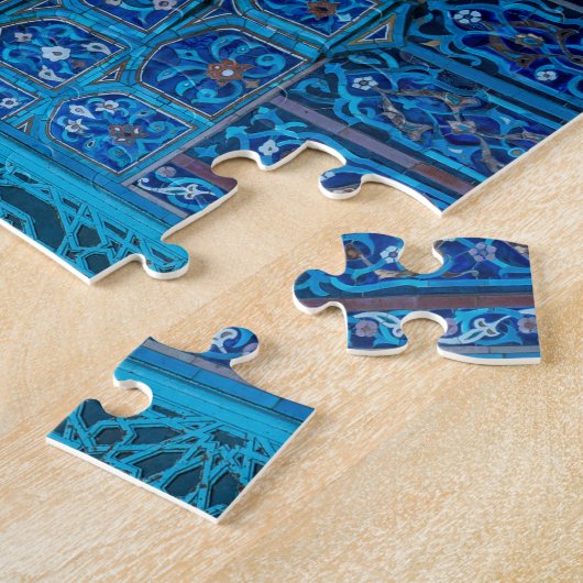 Ornate Blue Mosque Interior Jigsaw Puzzle Legpuzzel (Zijkant)
