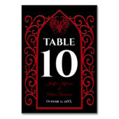 Ornate border black and red Gothic Wedding Kaart (Achterkant)