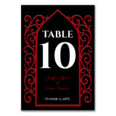 Ornate border black and red Gothic Wedding Kaart (Achterkant)