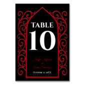 Ornate border black and red Gothic Wedding Kaart (Achterkant)