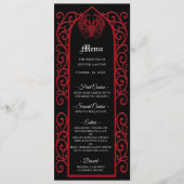 Ornate border black and red Gothic Wedding Menu (Voorkant)