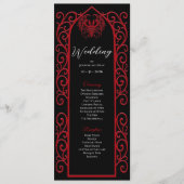 Ornate Border black and red Gothic Wedding Program Menu (Voorkant)