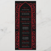 Ornate Border black and red Gothic Wedding Program Menu (Achterkant)