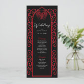 Ornate Border black and red Gothic Wedding Program Menu (Staand voorkant)