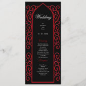 Ornate Border black and red Gothic Wedding Program Menu (Voorkant)