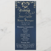 Ornate Border & Heart - Blue Programmakaart (Voorkant)