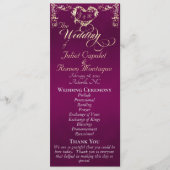 Ornate Border & Heart - Plum Programmakaart (Voorkant)