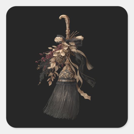 Ornate Broom Vierkante Sticker (Voorkant)