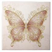 Ornate Butterfly Pat#5 Rose Gold ID1222 Tegeltje (Voorkant)