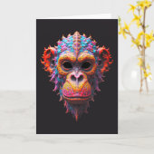 Ornate Chimp Mask Kaart (Gele Bloem)