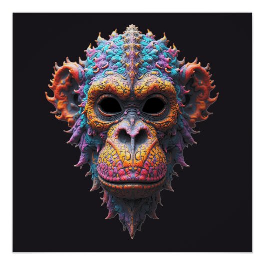 Ornate Chimp Mask Perfect Poster (Voorkant)