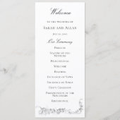 Ornate Classic French Rose Border Wedding Programmakaart (Voorkant)