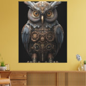Ornate Clockwork Owl Canvas Afdruk (Insitu (Woonkamer))