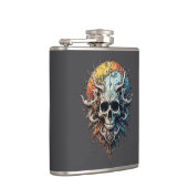 Ornate Cosmic Skull Gothic Baroque Mandala Heupfles (Rechts)