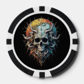Ornate Cosmic Skull Gothic Baroque Mandala  Poker Chips (Voorkant)