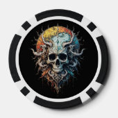 Ornate Cosmic Skull Gothic Baroque Mandala Poker Chips (Achterkant)