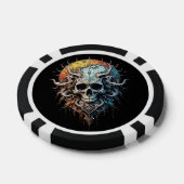 Ornate Cosmic Skull Gothic Baroque Mandala Poker Chips (Enkel)