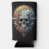 Ornate Cosmic Skull Gothic Baroque Mandala Seltzer Blikjeskoeler (Achterkant)