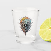 Ornate Cosmic Skull Gothic Baroque Mandala  Shot Glas (Voorkant)