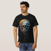 Ornate Cosmic Skull Gothic Baroque Mandala T-shirt (Voorkant volledig)