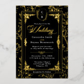 Ornate Crest Luxury Formal Wedding Folie Uitnodiging (Voorkant)