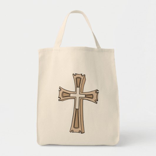 Ornate Cross Crest Tote Bag (Voorkant)