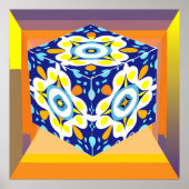 Ornate Cube: A Kaleidoscope of Patterns Poster (Voorkant)