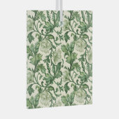 Ornate dark green acanthus leaves pattern glas ornament (Voorkant Rechts)