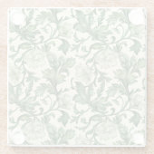 Ornate dark green acanthus leaves pattern glazen onderzetter (Achterkant)