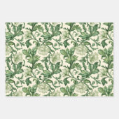Ornate dark green acanthus leaves pattern inpakpapier vel (Voorkant 2)