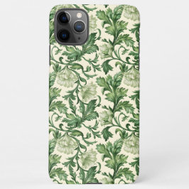 Ornate dark green acanthus leaves pattern iPhone 11Pro max hoesje