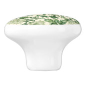 Ornate dark green acanthus leaves pattern keramische knop (Zijkant)